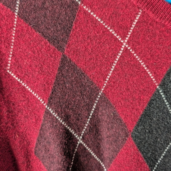 Croft & Barrow Men's Red Argyle Sweater L - Picture 4 of 4